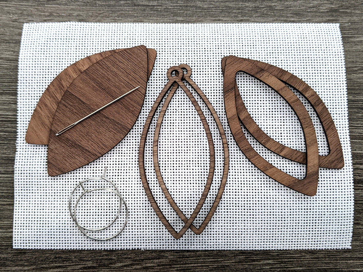 Convergence Bargello Earrings Walnut