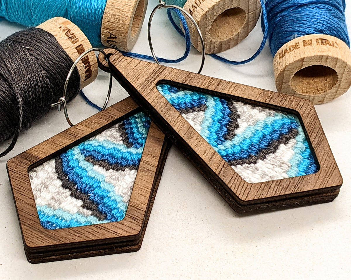 Pathways Bargello Earrings Walnut