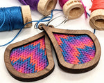 Shimmer Bargello Earrings Walnut
