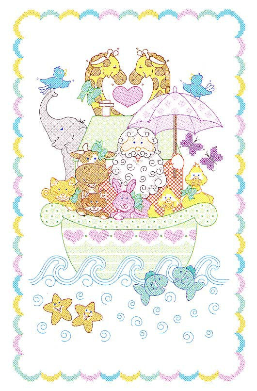 Noahs Ark Crib Quilt Top