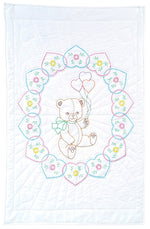 Bear with Balloons Crib Quilt Top