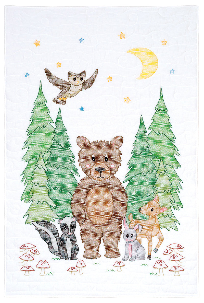 Woodland Bear Crib Quilt Top