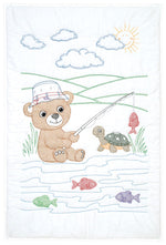 Fishing Bear Crib Quilt Top