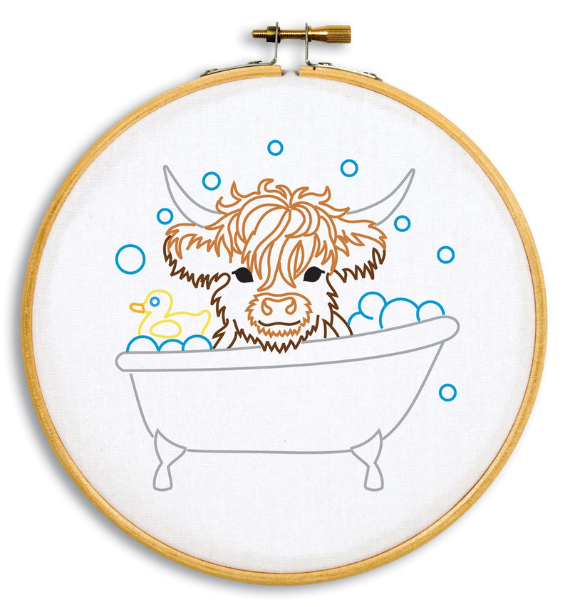 Baby Cow In Tub 6" Hoop Kit