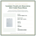 Product Specifications – Sashiko Template Diagonal Dot Grid 9mm 10mm