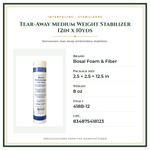 Product Specifications – Tear-Away Medium Weight Stabilizer 12in x 10yds