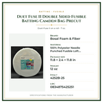 Product Specifications – Duet Fuse II Double Sided Fusible Batting Camden Bag Precut