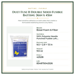 Product Specifications – Duet Fuse II Double Sided Fusible Batting 36in x 45in
