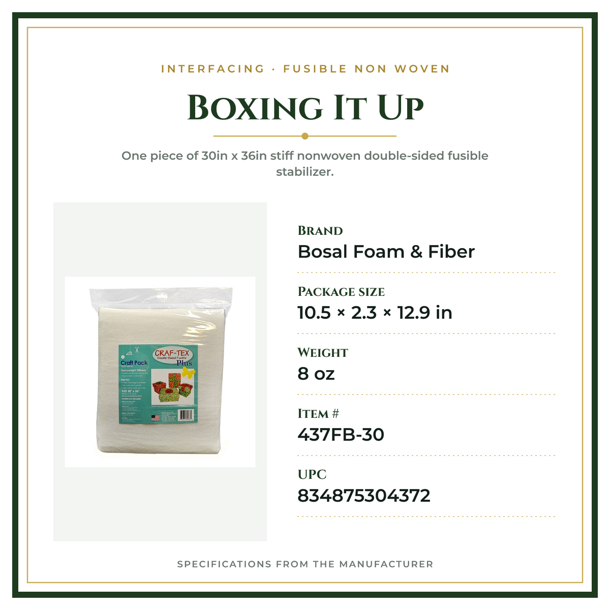 Product Specifications – Boxing It Up