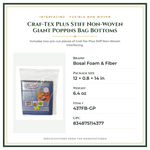 Product Specifications – Craf-Tex Plus Stiff Non-Woven Giant Poppins Bag Bottoms