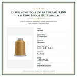 Product Specifications – Glide 40wt Polyester Thread 5,500 yd King Spool Buttermilk