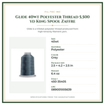 Product Specifications – Glide 40wt Polyester Thread 5,500 yd King Spool Zaffre