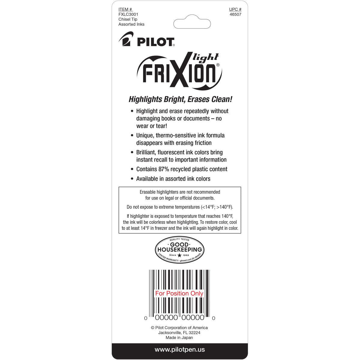 Frixion Light Assorted 3pk