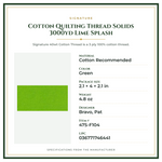 Product Specifications – Cotton Quilting Thread Solids 3000yd Lime Splash