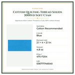 Product Specifications – Cotton Quilting Thread Solids 3000yd Soft Cyan