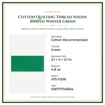 Product Specifications – Cotton Quilting Thread Solids 3000yd Winter Green