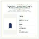 Product Specifications – Cairo-Quilt 50wt  Solid Cotton Thread 670yd Spools Blue