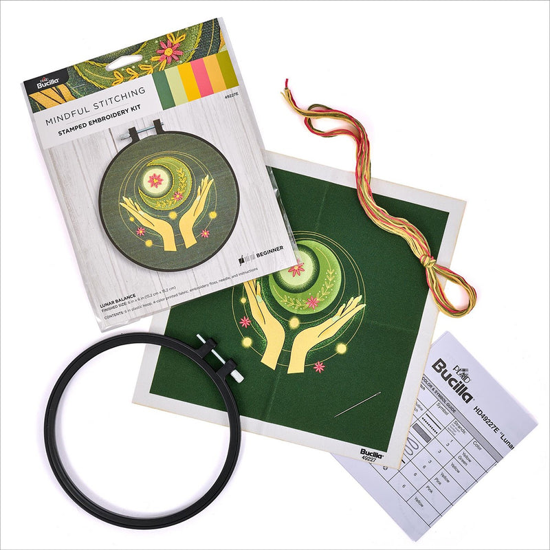 Bucilla Stamped Embroidery Kit Lunar