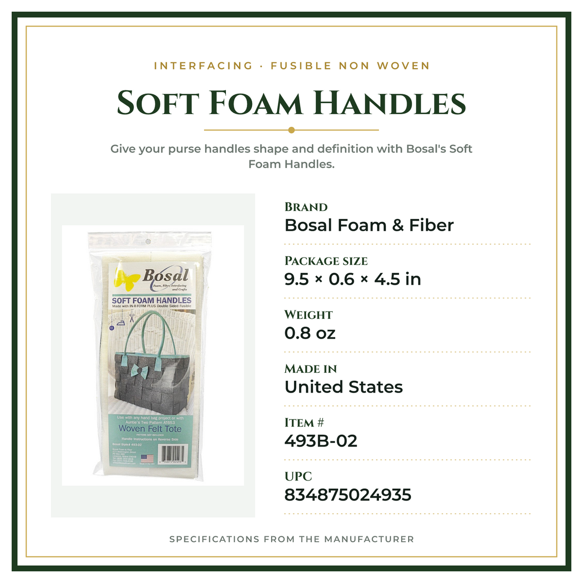 Product Specifications – Soft Foam Handles