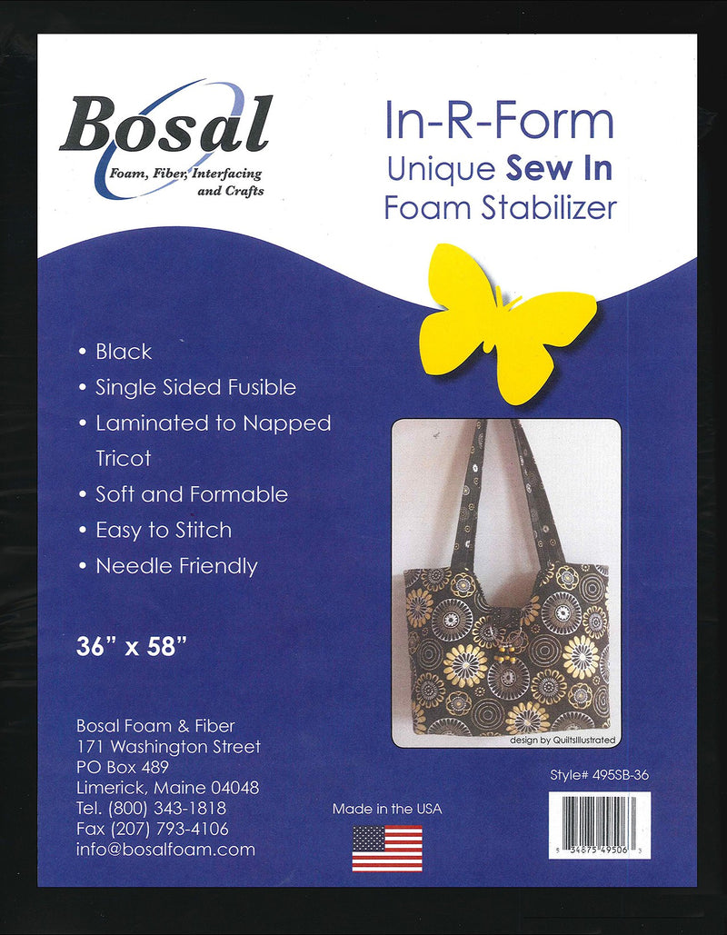 In-R-Form Single Sided Fusible Foam Stabilizer Black 58in x 36in