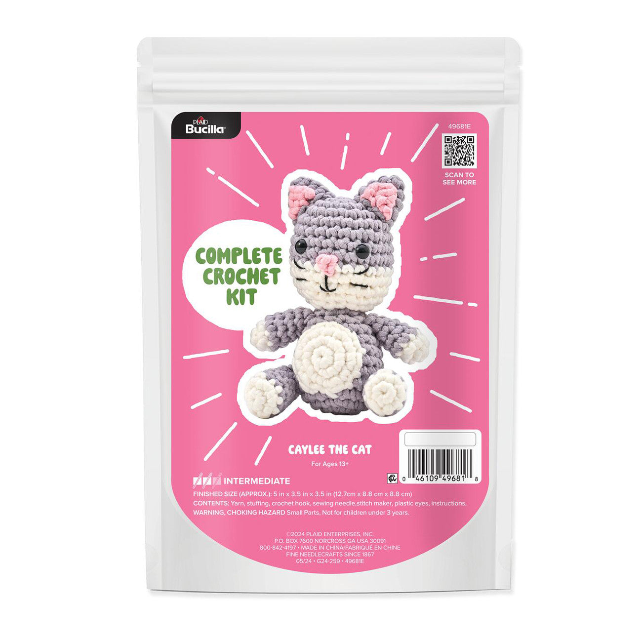 Bucilla Amigurumi Kit 5in Caylee the Cat