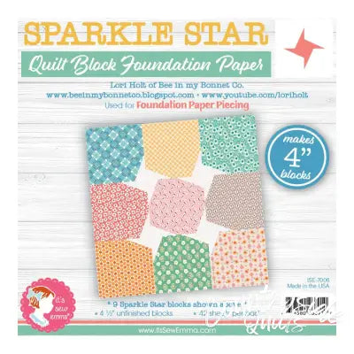 4in Sparkle Star Quilt Block Foundation Papers