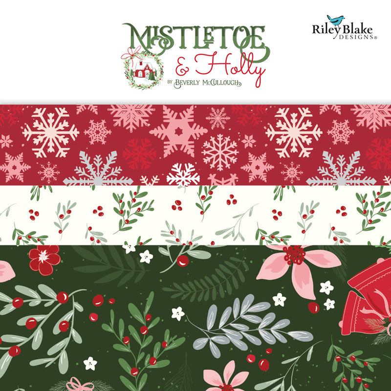 Mistletoe & Holly 5in Squares, 42pcs/bundle
