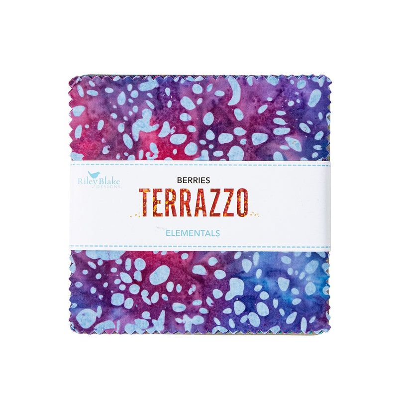 Batiks Elementals Terrazzo Berries 5in Squares A, 42pcs
