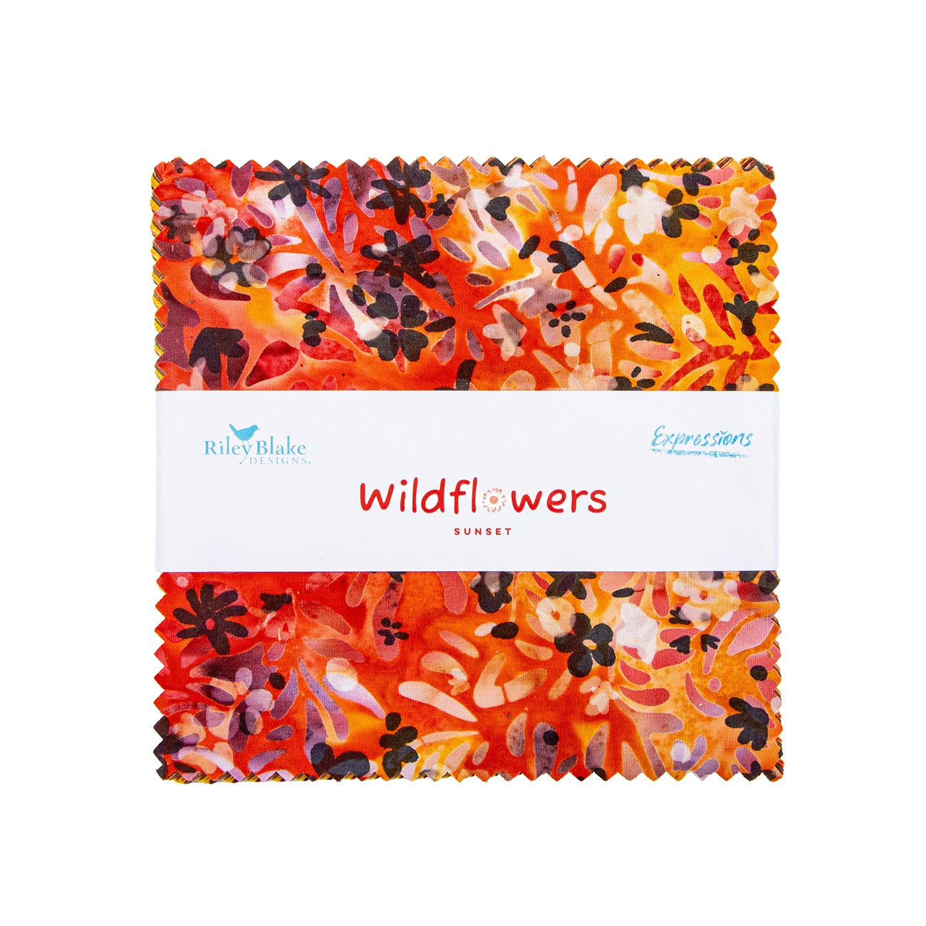 Batiks Wildflowers Sunset 5in Squares B, 42pcs