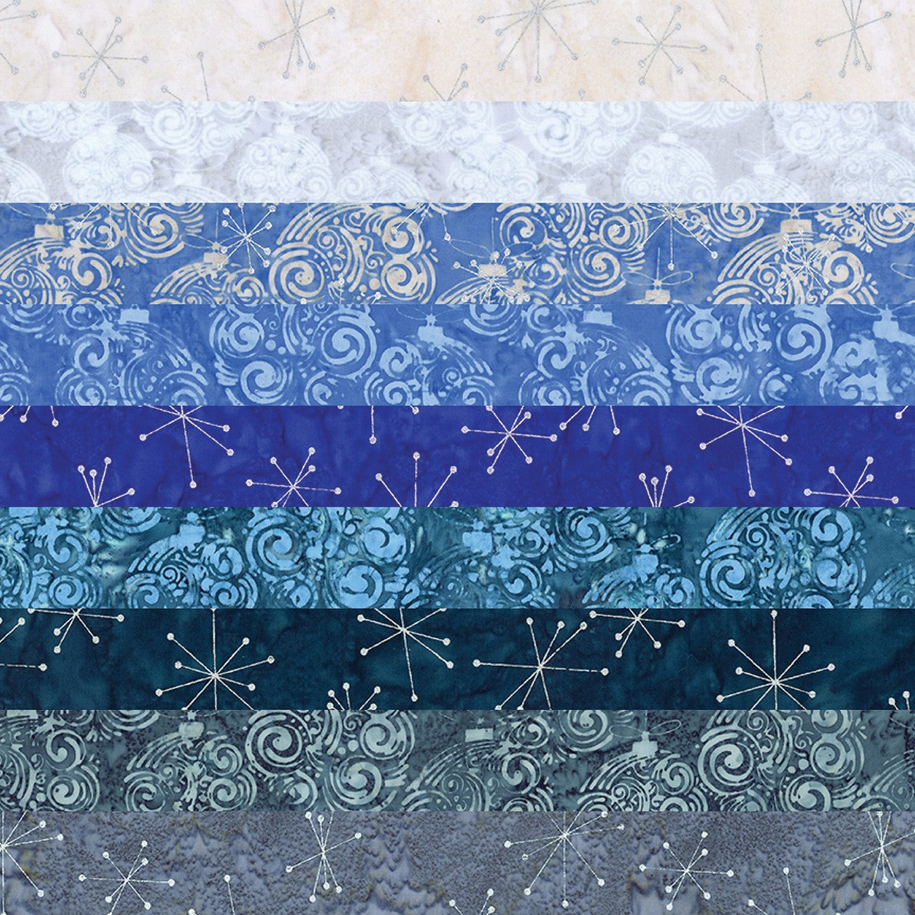 Batiks Holiday Sparkle Frosted 5 Inch Stacker, 42pcs