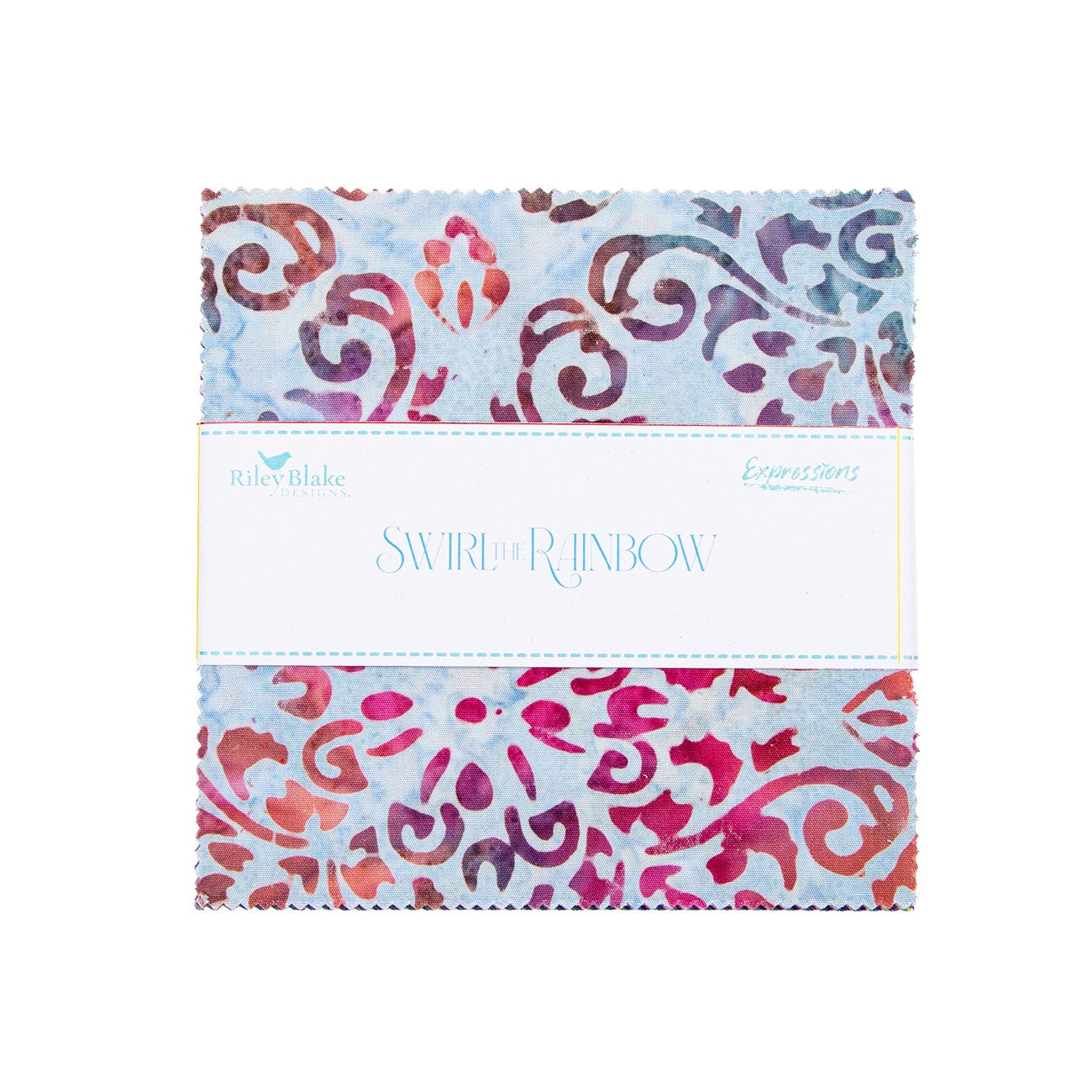 Batiks Swirl the Rainbow 5in Squares, 42pcs