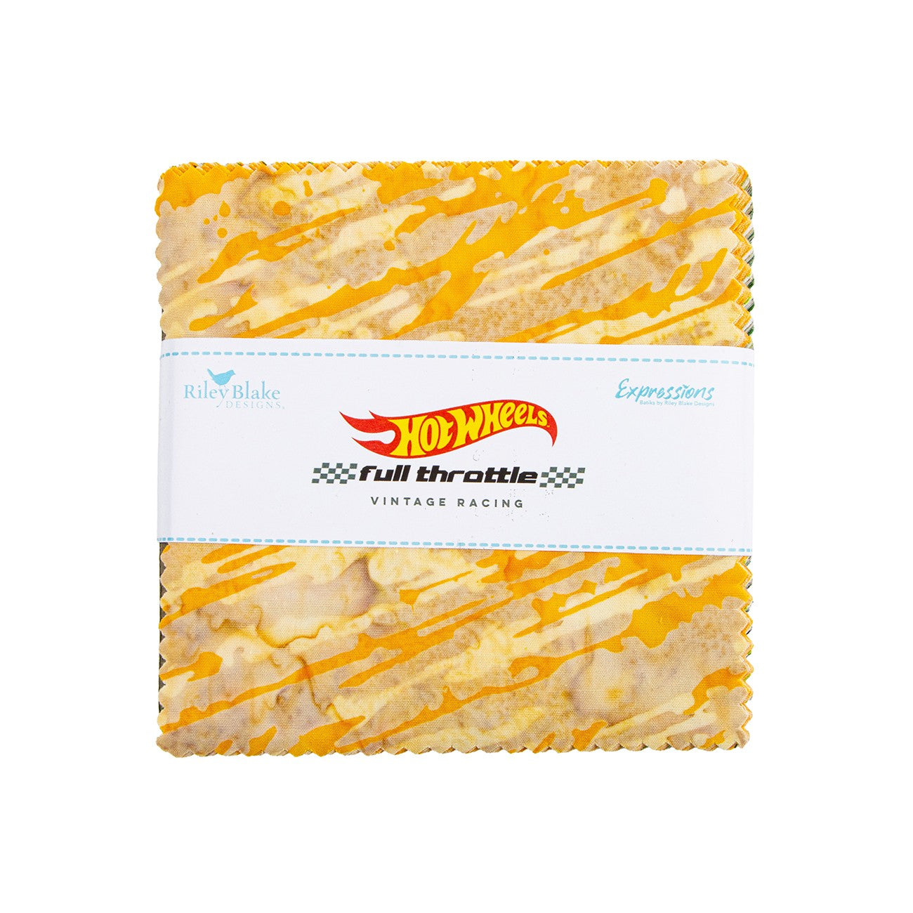 Batiks Full Throttle Hot Wheels Vintage Racing 5in Squares 42 Pcs.