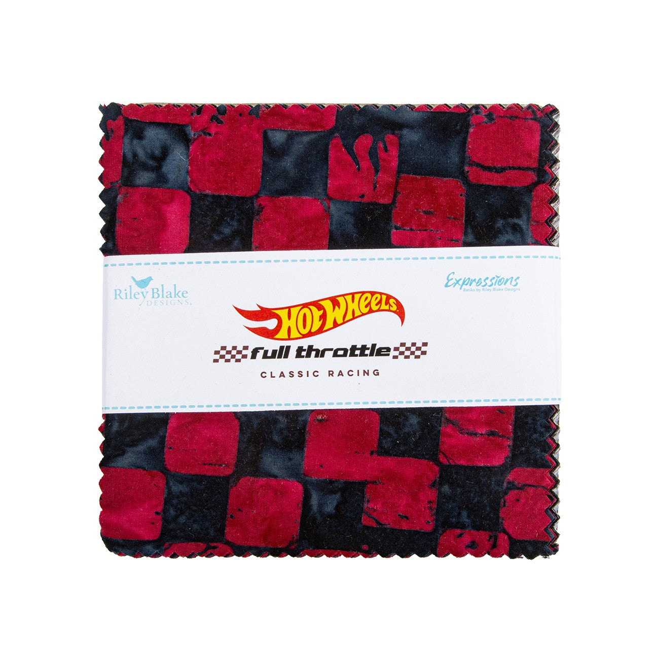 Batiks Full Throttle Hot Wheels Classic Racing 5in Squares 42 Pcs.
