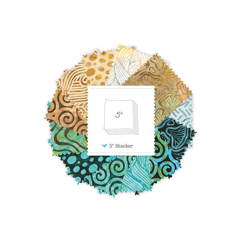 Batiks Modern Motion Coastal 5in Squares B, 42 Pcs.