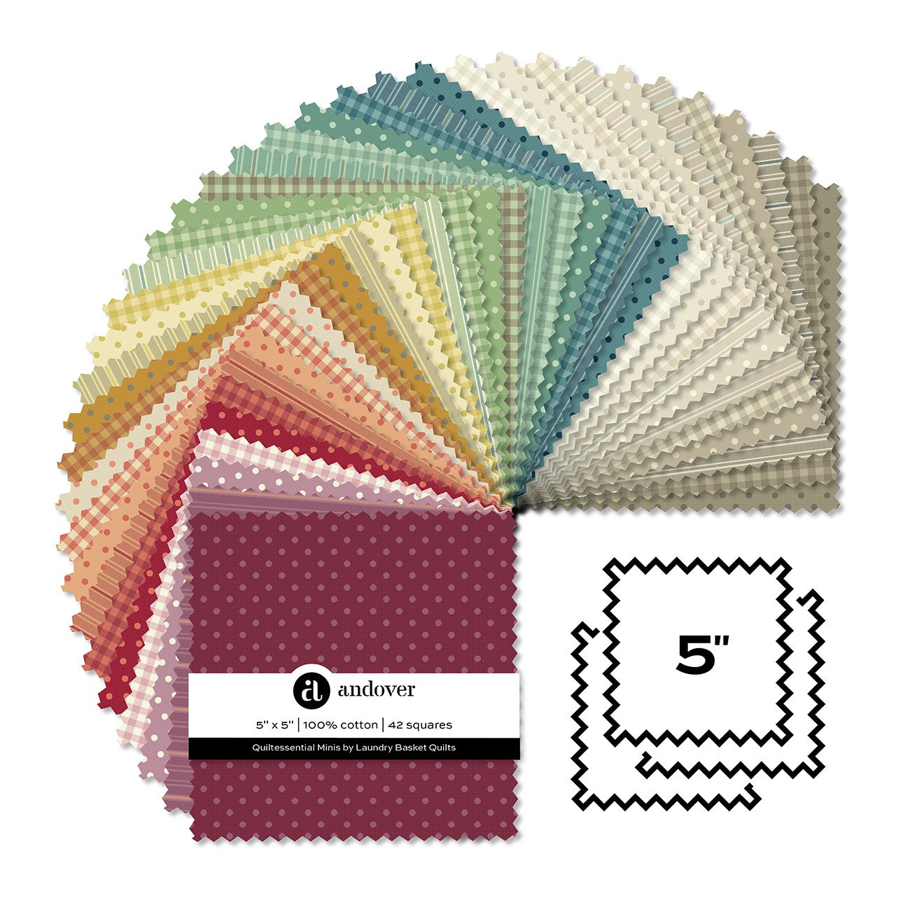Quiltessential Minis 5 Inch Square 42 Cuts Each