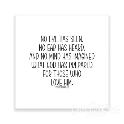 5 Precut Quilt Squares Printed with 1 Corinthians 2:9 5in