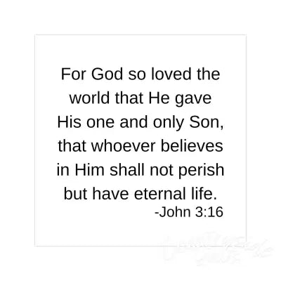 5 Precut Scripture Quilt Squares Printed with John 3:16 5in