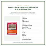 Product Specifications – Sakura Pigma Micron 08 Pen Set Black & Gray 10pk