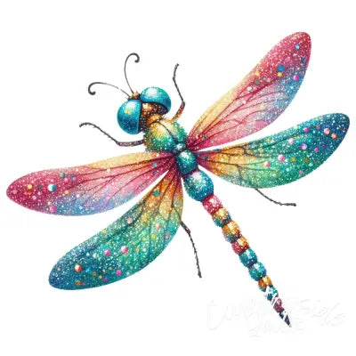 Colorful Dragonfly Fabric Panel 1