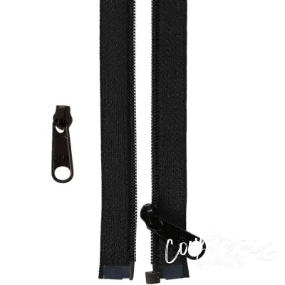 50in Separating Zipper and Extra Slide Black