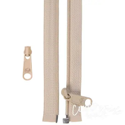 50in Separating Zipper and Extra Slide Natural