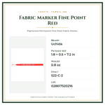 Product Specifications – Fabric Marker Fine Point Red