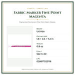 Product Specifications – Fabric Marker Fine Point Magenta