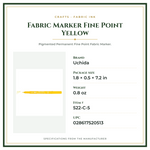 Product Specifications – Fabric Marker Fine Point Yellow