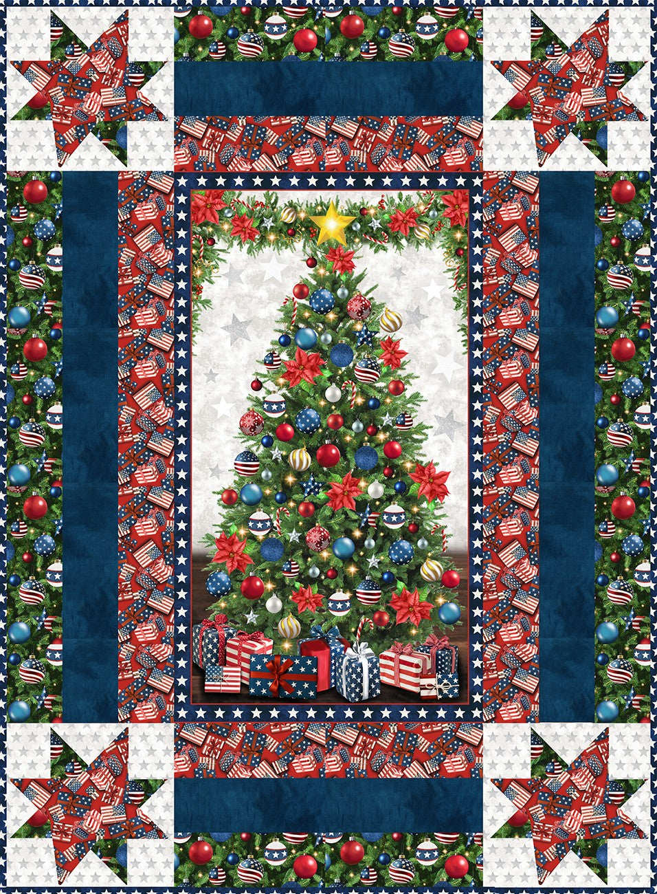 All American Christmas Digital Quilt Top