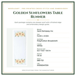 Product Specifications – Golden Sunflowers Table Runner