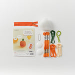 Tiny Zippered Crochet Pouch Kit with Embroidery Floss Orange