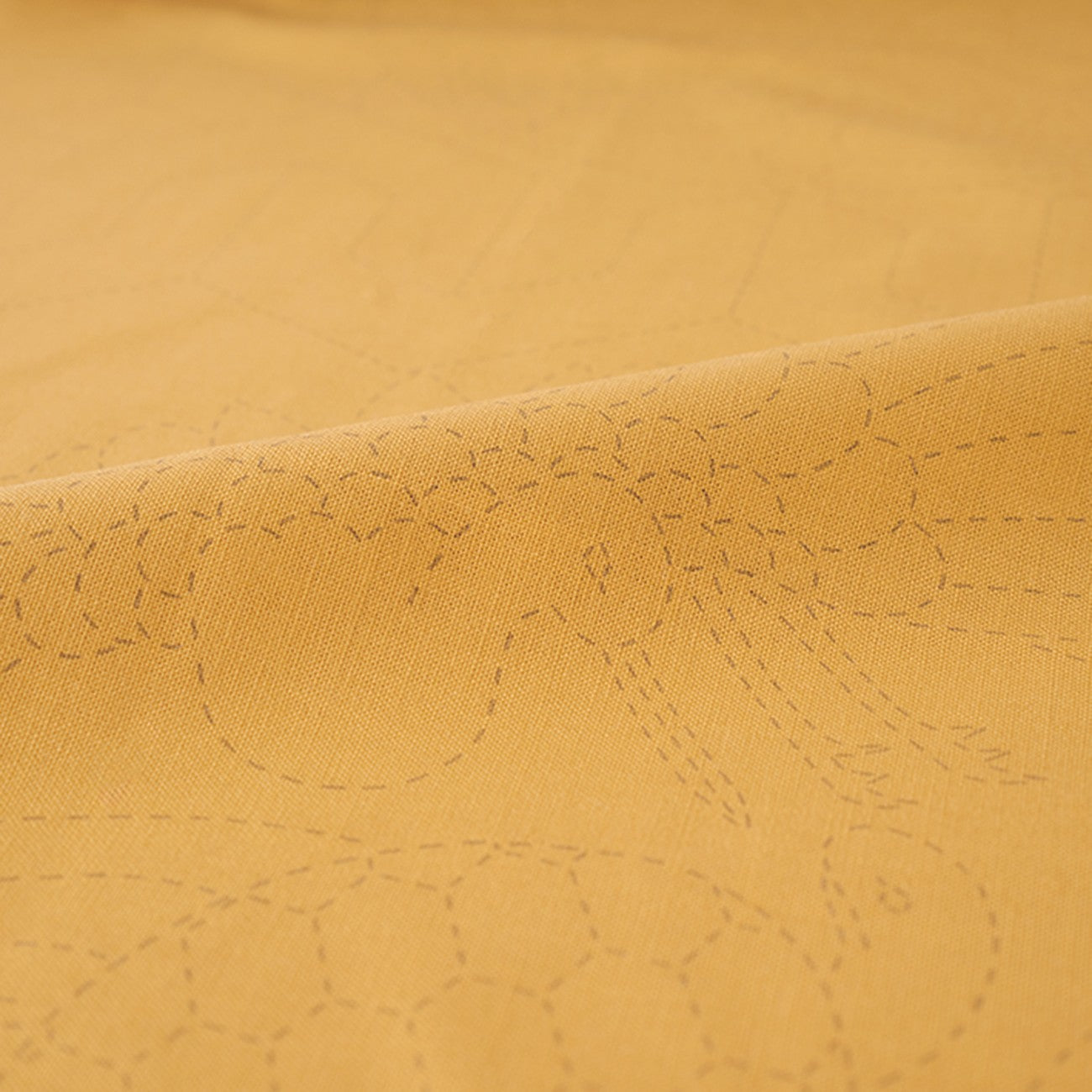 Celebratory Sahiko Fabric Kotobuki Pattern - Mustard
