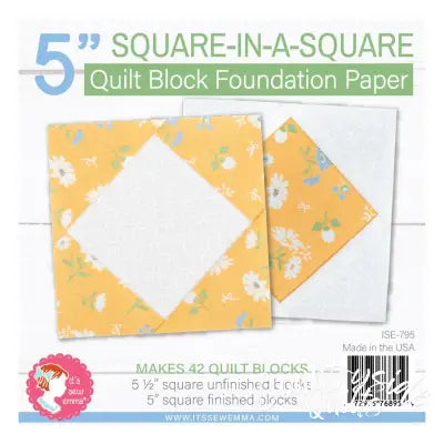 5in Square in a Square Quilt Block Foundation Paper