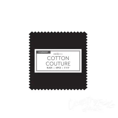 5in Squares, Cotton Couture, Black, 42pcs/bundle